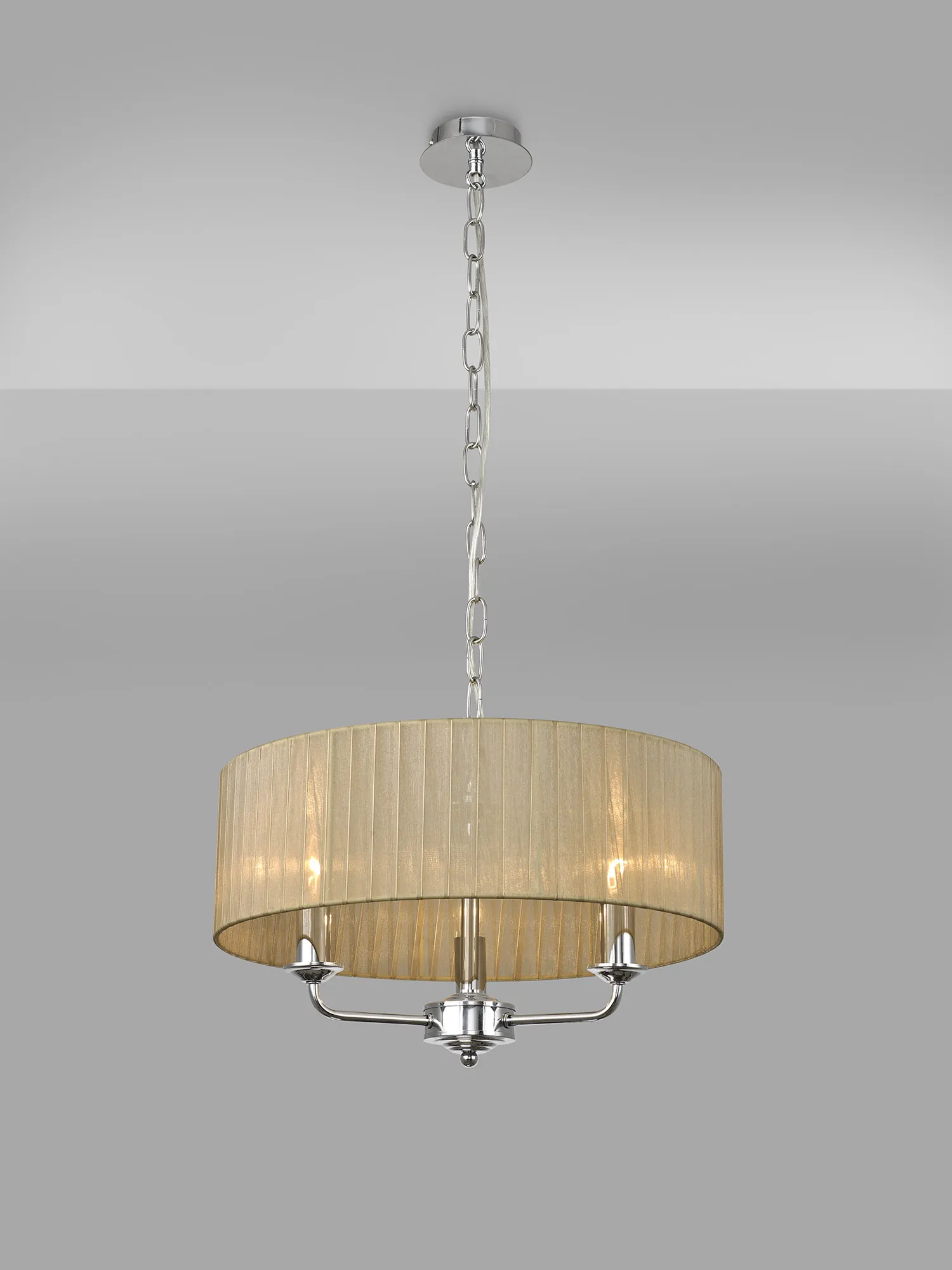 Banyan 45cm 3 Light Pendant Polished Chrome, Soft Bronze DK0861  Deco Banyan CH SB